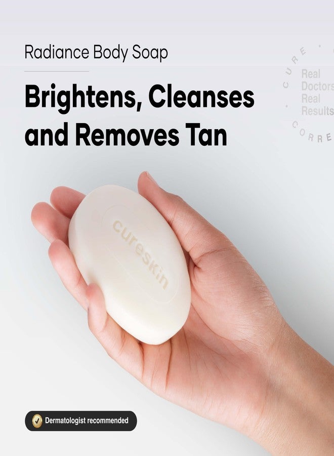 Cureskin صابون الجسم كيورسكين راديانس | لعلاج التصبغات وأضرار أشعة الشمس مع ألفا أربوتين وحمض الكوجيك وزبدة أوكوبا | مزيل تسمير البشرة، 75 غرام (عبوة واحدة) - Image 1