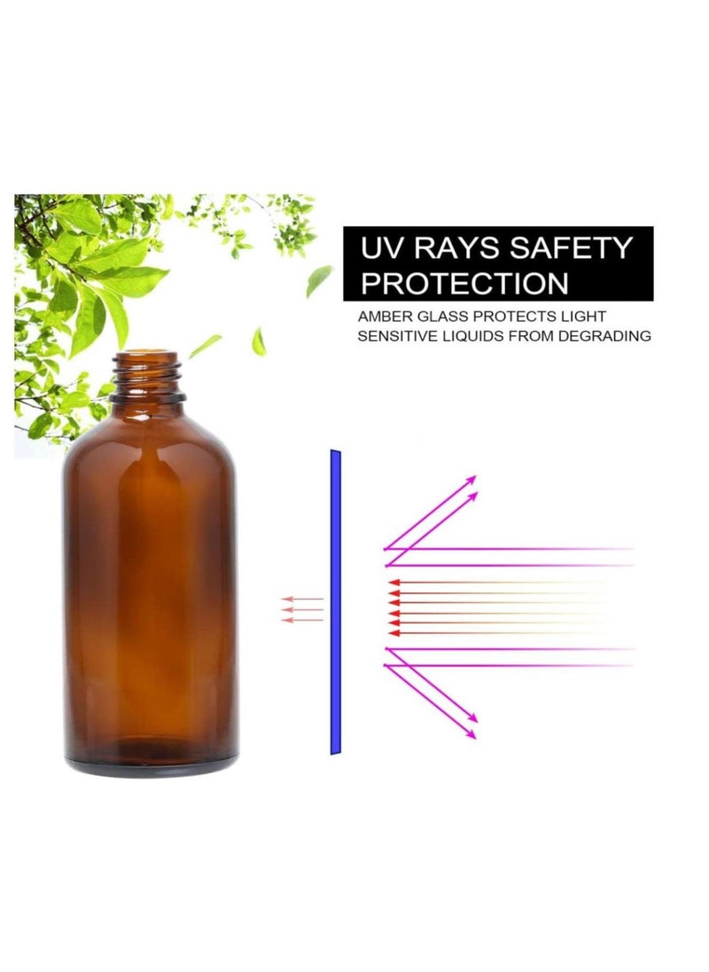 FUFU - 6Pcs 100ml Brown Glass Spray Bottles  Empty Glass Bottles Fine Mist Spray Bottles Refillable Empty Bottles for Essential Oils, Cleaning Solutions - Image 1