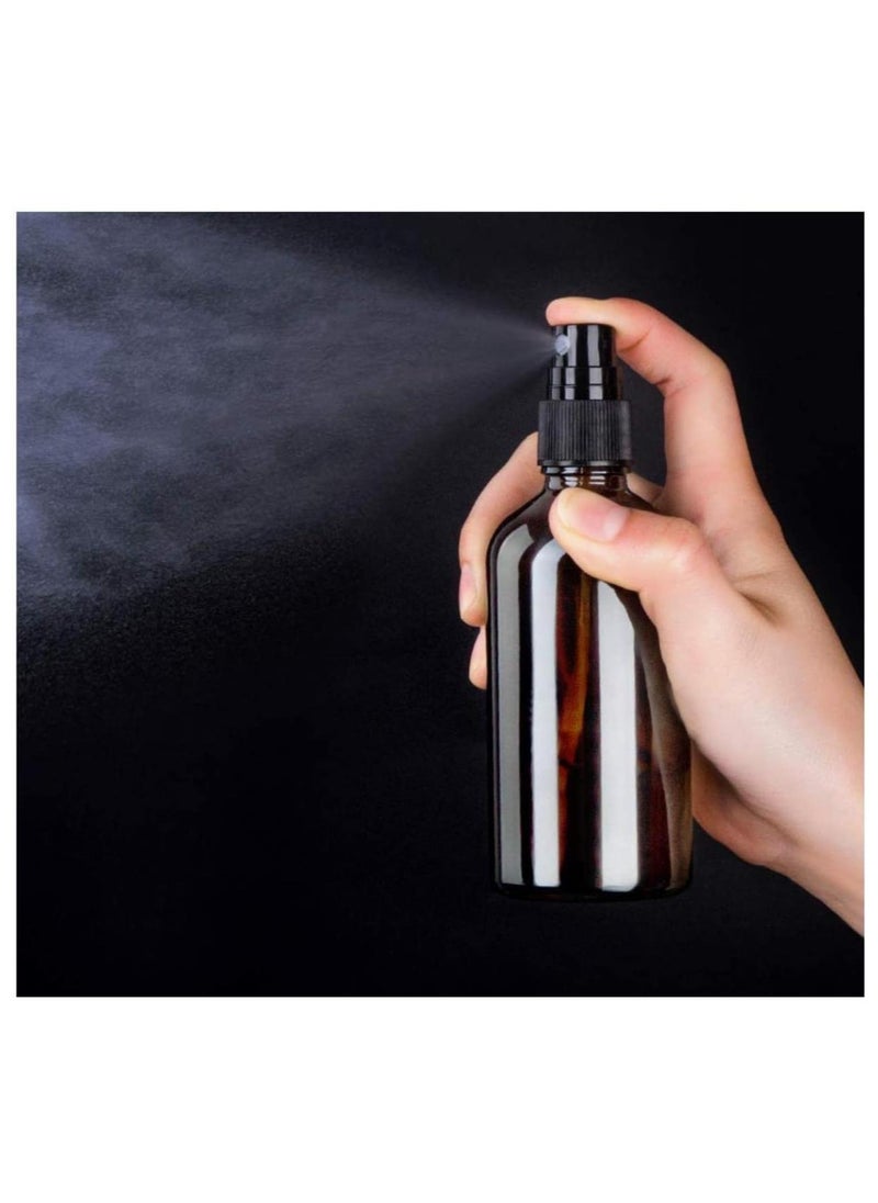FUFU - 6Pcs 100ml Brown Glass Spray Bottles  Empty Glass Bottles Fine Mist Spray Bottles Refillable Empty Bottles for Essential Oils, Cleaning Solutions - Image 1