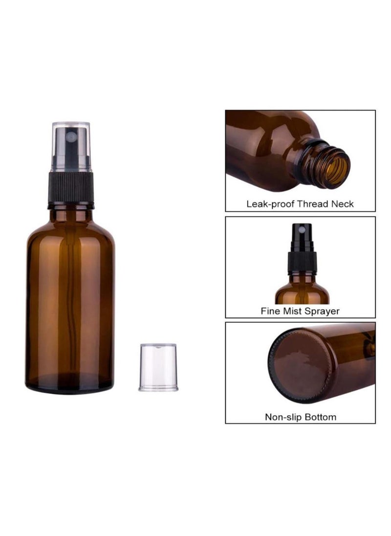 FUFU - 6Pcs 100ml Brown Glass Spray Bottles  Empty Glass Bottles Fine Mist Spray Bottles Refillable Empty Bottles for Essential Oils, Cleaning Solutions - Image 1