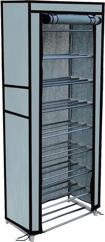 SANAMSTORE® Multipurpose Rustproof Metal Shoe Rack | Foldable Wide Storage Rack for Home & Office (9 Layer)(Grey), Cm - Image 5