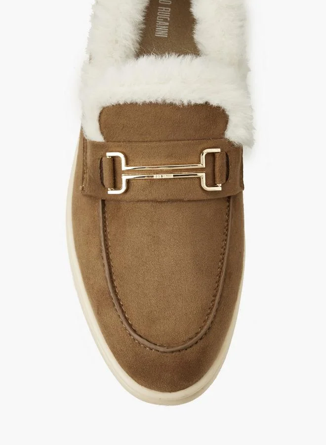 Renzo Ruganni BROWN Women Faux Fur Slip-On Loafers for Women | Best Price UAE
