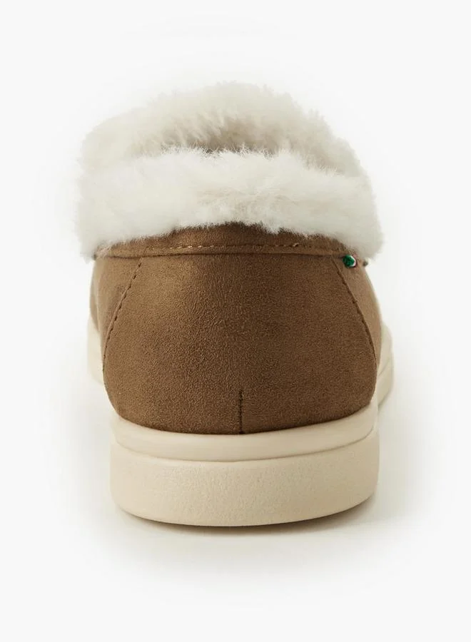 Renzo Ruganni BROWN Women Faux Fur Slip-On Loafers for Women | Best Price UAE