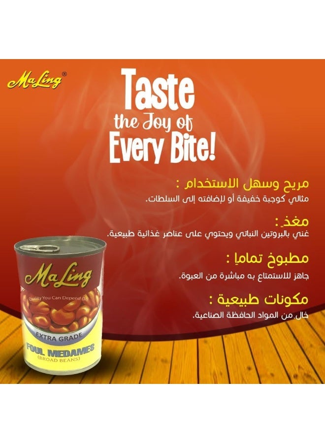 Maling Extra Grade Foul Medames Boiled Broad Beans Tin 4X400gm - Image 4