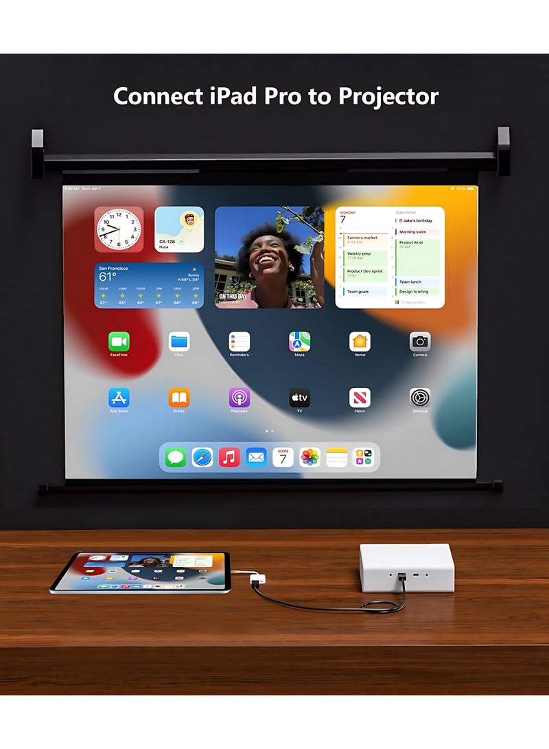 أثير [شهادة MFi] محول USB C إلى HDMI لتلفزيون iPhone 16 15 ، محول 4K Type-C إلى HDMI مع منفذ شحن سريع 100 واط لجهاز iPhone 16/16 Plus / 16 Pro / 16 Pro Max / 15 Pro Max إلى شاشة حاجب HDTV Pro - Image 4