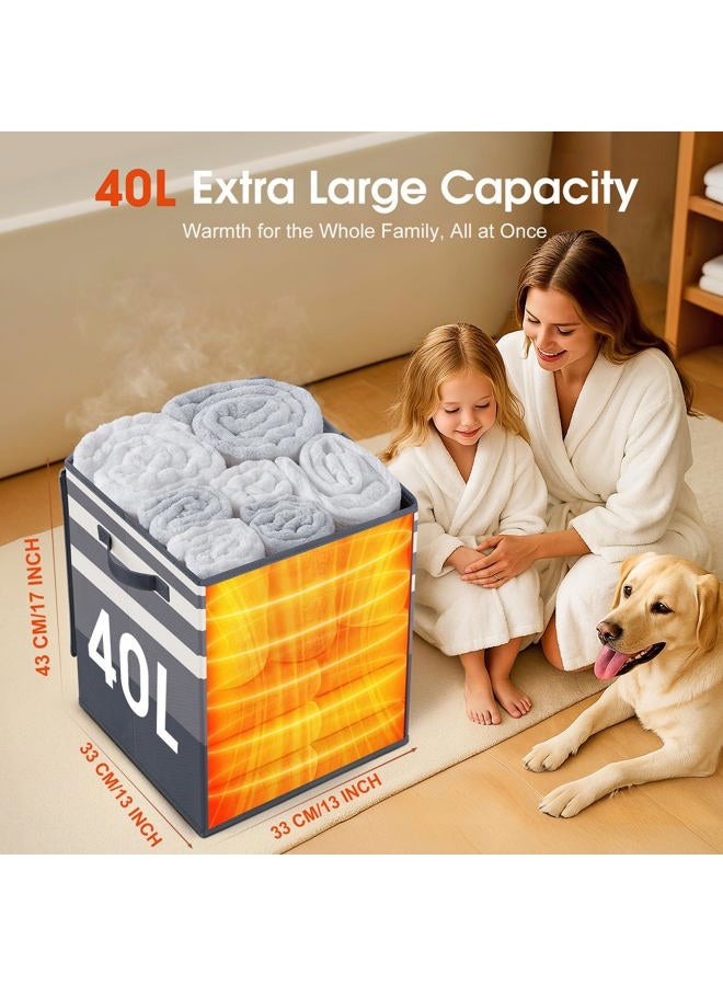 Leroci Foldable Towel Warmer 40L Large Capacity for Oversized Towels, Robes & Blankets, Fast Heating with 4 Modes, Auto Shut-Off, Gift Box - Image 2