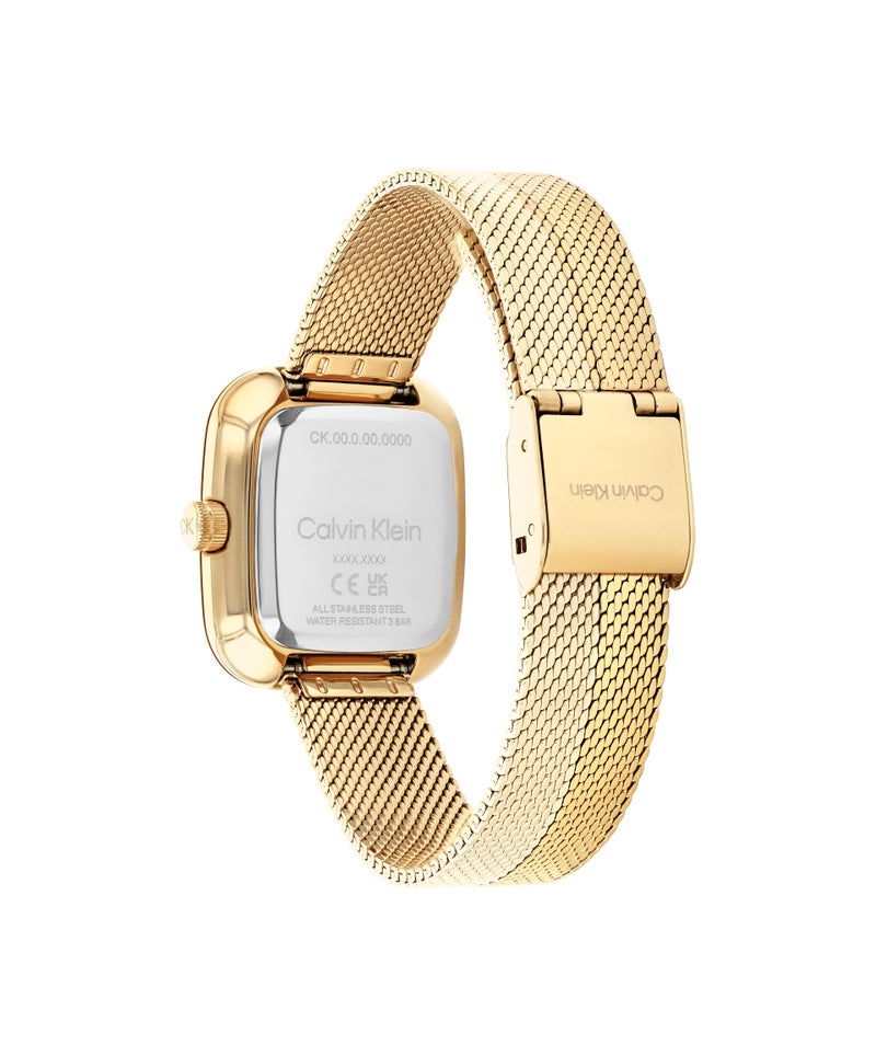 CALVIN KLEIN Rectangle Analog Women'S Ionic Plated Thin Gold Steel Case  Watch - Image 2