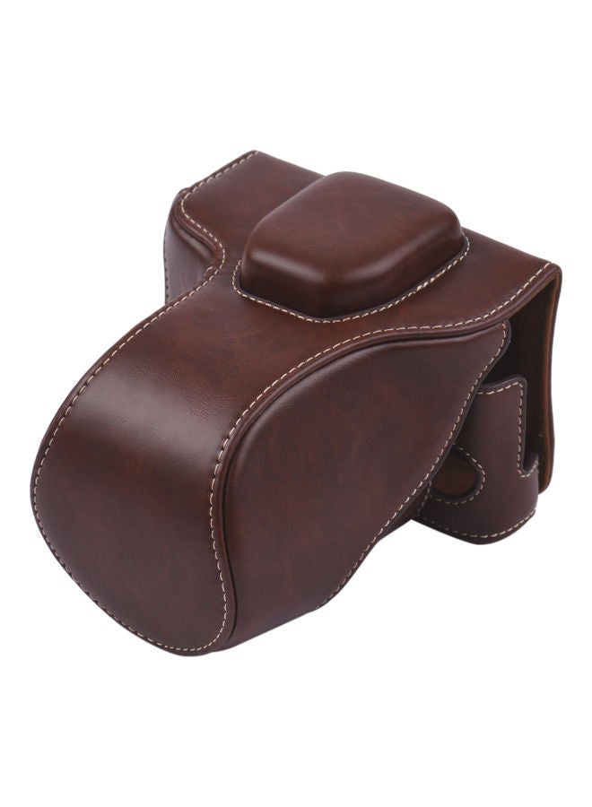 NIBEMINENT Vintage Camera Case With Shoulder Strap Brown  - Image 2