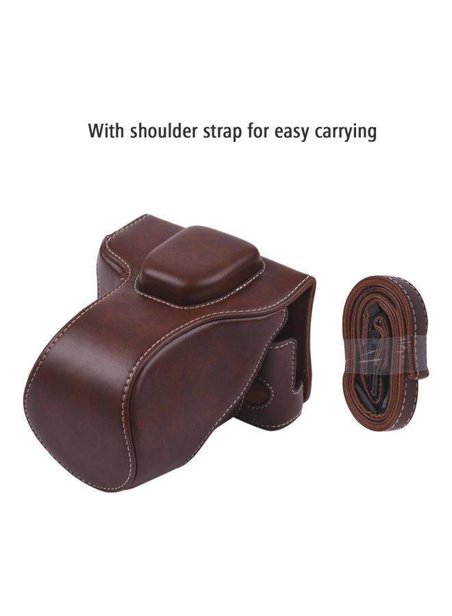 NIBEMINENT Vintage Camera Case With Shoulder Strap Brown  - Image 4