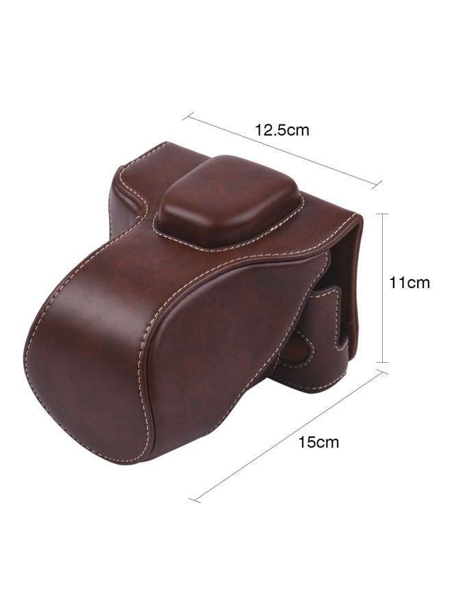 NIBEMINENT Vintage Camera Case With Shoulder Strap Brown  - Image 3