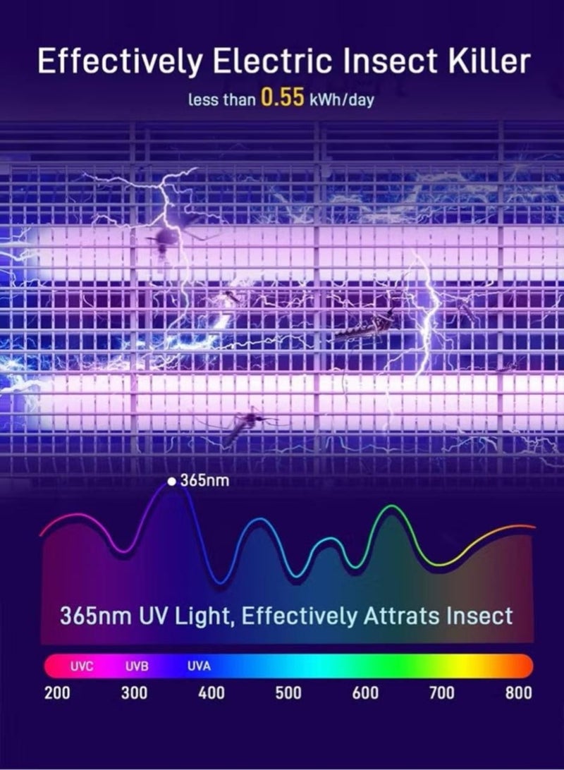 Denx insect killer, mosquito net, for flying insects, flies, wasps  and mosquitoes, with a capacity of 12 watts  for indoor and outdoor places  high quality - Image 4