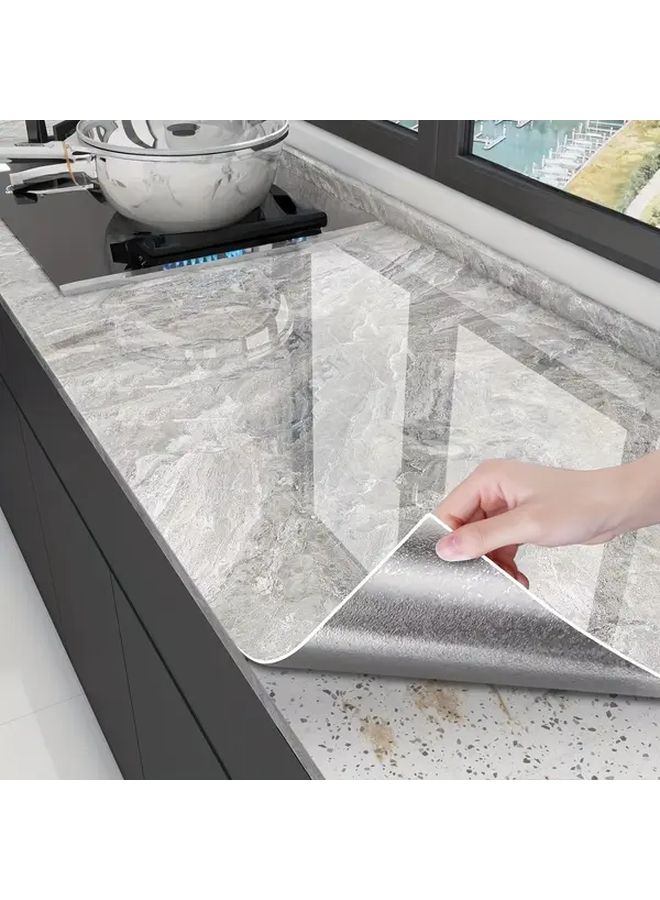 SG 201 Gray Marble Self Adhesive Wallpaper 31 5 Inch Wide Extra Thick Heat Oil Resistant - Image 5