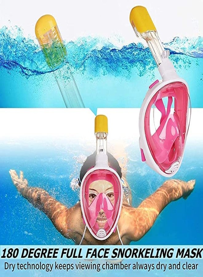 Olpad Snorkel Mask Full Face Snorkeling Mask with Latest Advanced Safety Breathing System,Dry Top System,180° Panoramic Snorkeling Mask, Scuba Diving Mask Perfect for Diving & Swimming (Pink L/XL) - Image 3