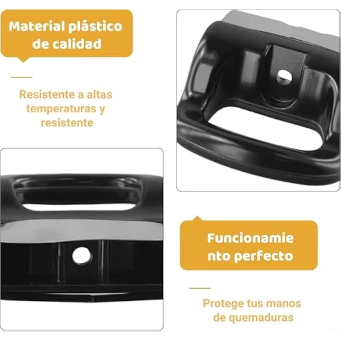 ريحني عبوة من 2 مقبض مقلاة، مقبض مقلاة، وعاء طهي بالبخار، وعاء صلصة، مقبض جانبي بديل، مناسب لأواني الحساء والمطبخ المنزلي - Image 3