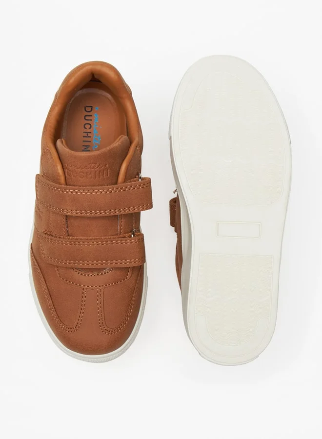 Mister Duchini Boys Textured Sneakers with Hook and Loop Closure