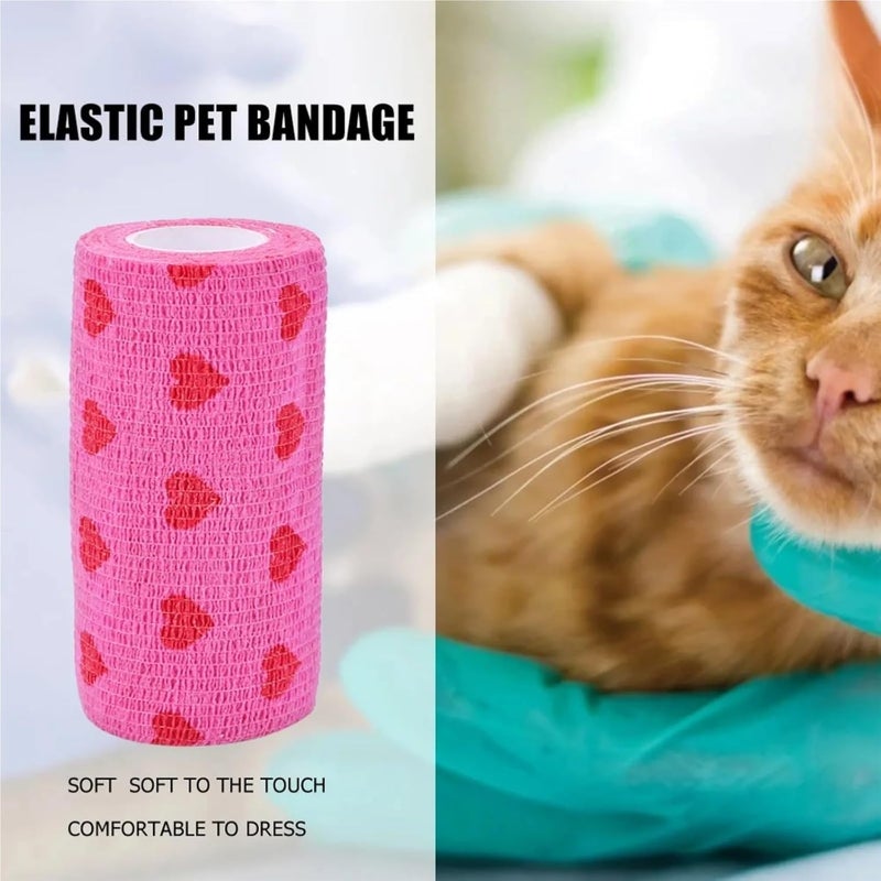 6pcs Self-Adhesive Elastic Bandage for Dogs and Cats - Non-Woven Cohesive Leg Cover Protector(Green Claw) - Image 2