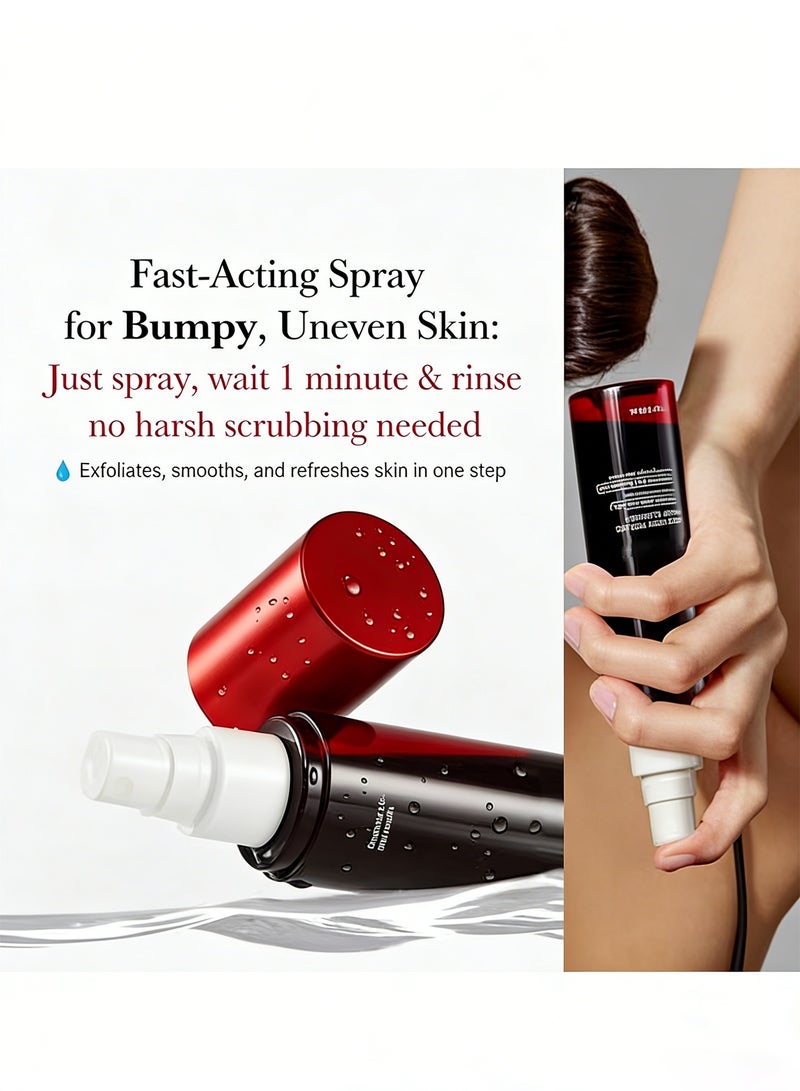 Red Body Peeling Shot, Strawberry Skin Body Spray Cleanser, AHA + BHA + Succinic Acid, Exfoliating, 3.88 oz. - Image 3