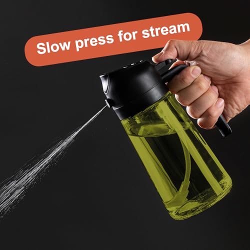 CXINYI - 16oz/470ml Olive Oil Dispenser for Kitchen with Stickers - 2 in 1 Olive Oil Sprayer for Cooking, Air Fryer, and Salad, Black&Green (Light-Proof Kitchen Gadget) - Image 5