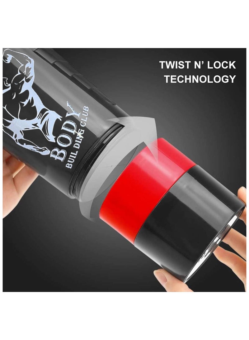 Spall Protein Shaker Bottle Gym Shaker Cup For Protein Shakes 16oz Bottle With Shaker Ball And Storage Compartment Leak Proof BPA Free - Image 5