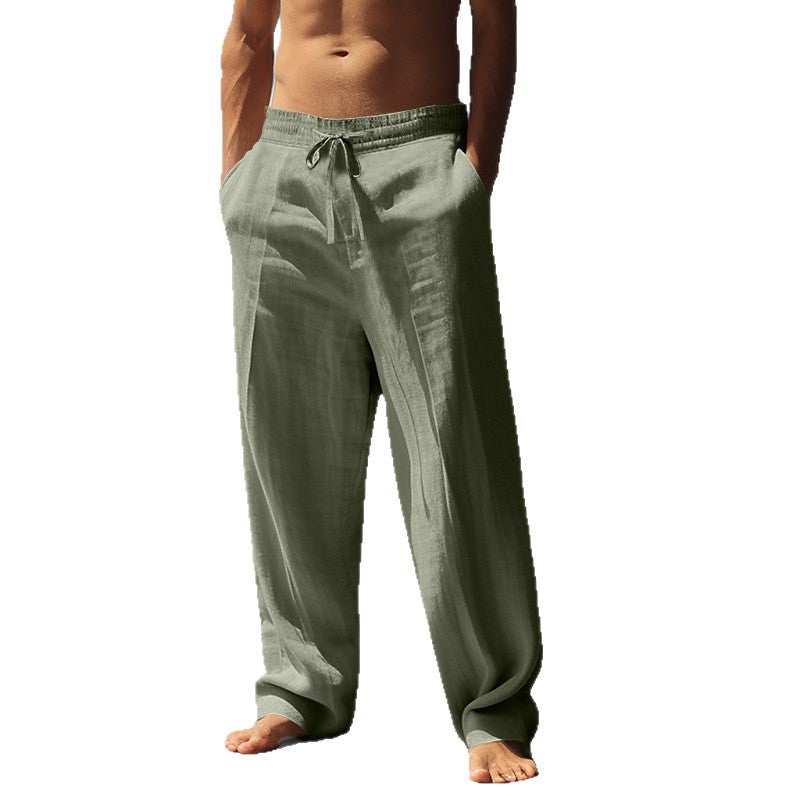 Men's Linen Cotton Casual Straight Pants - Image 5