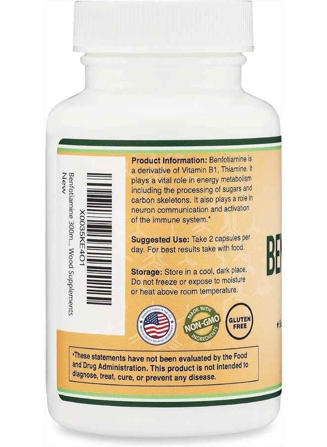 Double Wood Supplements Benfotiamine 300mg - 120 Capsules - Image 3