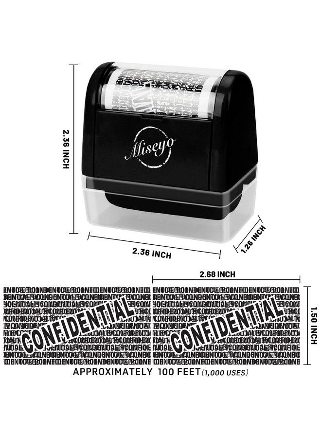 Miseyo Identity Theft Protection Roller Stamp Set Black (3 Refill Ink Included) - Image 3