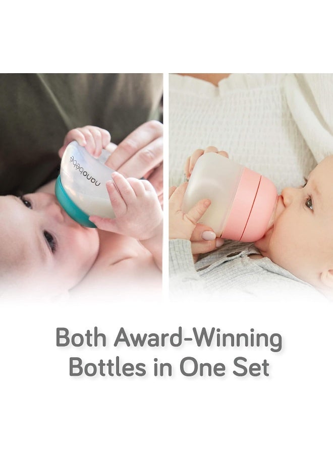 NANOBÃ‰BÃ‰ Nanobebe Teal Early Essentials Anti-Colic Baby Bottle Gift Set - Image 3