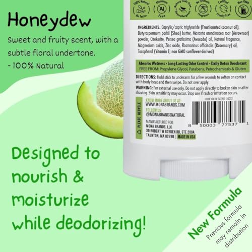 MONA 100% Natural Deodorant for Kids, Preteens & Teens | No Baking Soda, Synthetic Scents or Aluminum | Safe for Girls & Boys with Sensitive Skin | Hypoallergenic & Vegan (HONEYDEW 1.76 Oz) - Image 2
