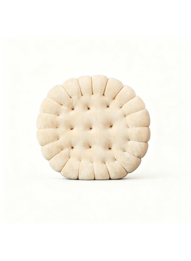 Cookie Biscuit Cushion Soft Cute Throw Pillow Thicken Seat Decorative Flooring for Living Room Household Chair Circular Beige - Image 1