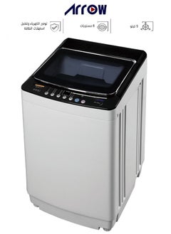 Top Loading 9KG Fully Automatic Washing Machine, Light Grey, 8 Programs, LED Display, Fuzzy Control, Child Lock, Tempered Glass Lid, Aluminum Motor | RO-10TLT