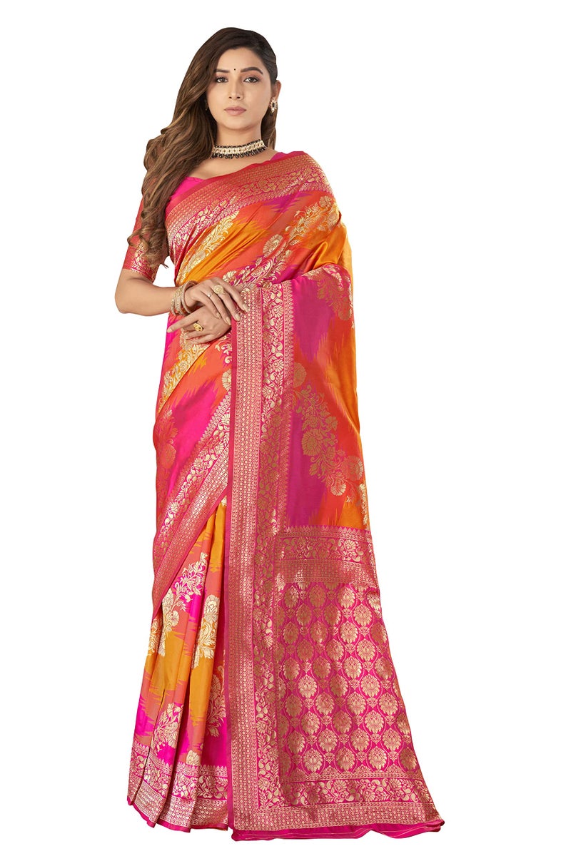 MANOHARI Traditional Most Trendy Heavy Banarasi Silk with Woven Design Fully Jacquard Work Yellow Women Saree - Image 2