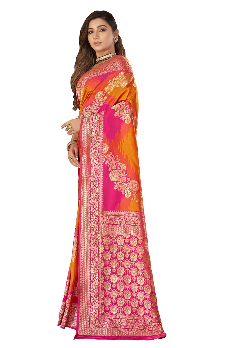 MANOHARI Traditional Most Trendy Heavy Banarasi Silk with Woven Design Fully Jacquard Work Yellow Women Saree - Image 4