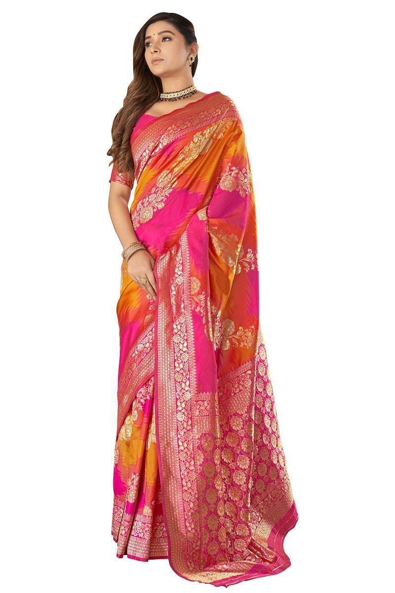 MANOHARI Traditional Most Trendy Heavy Banarasi Silk with Woven Design Fully Jacquard Work Yellow Women Saree - Image 3
