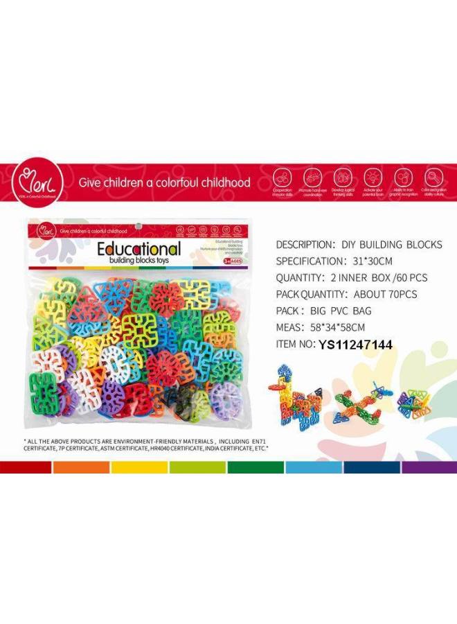 Children's Diy Free Assembly Small Particle Building Blocks String Alphanumeric Snowflake Smart Stick A Variety Of Optional - Image 1