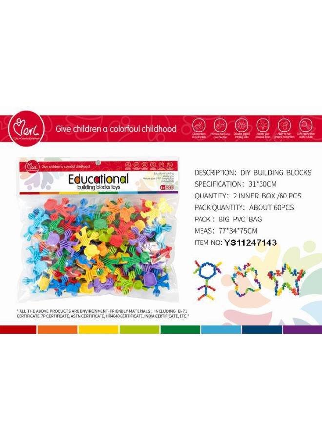 Children's Diy Free Assembly Small Particle Building Blocks String Alphanumeric Snowflake Smart Stick A Variety Of Optional - Image 4