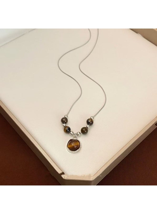 Goolsky قلادة عتيقة من الجلد مع عين النمر للنساء - تشوكر متعدد الطبقات، سلسلة ترف صغيرة متعددة الاستخدامات، ملابس يومية/عتيقة - Image 3