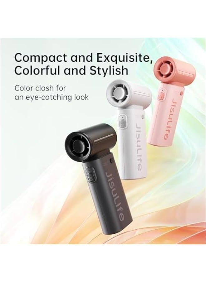 Portable Turbo Fan, Powerful Cooling Handheld Fan, 40000 RPM Hight Speed, 5 Speeds Rechargeable, Lanyard, Mini Pocket Design, Personal Travel Essentials for Men Women, Makeup, Outdoor Pink - Image 4