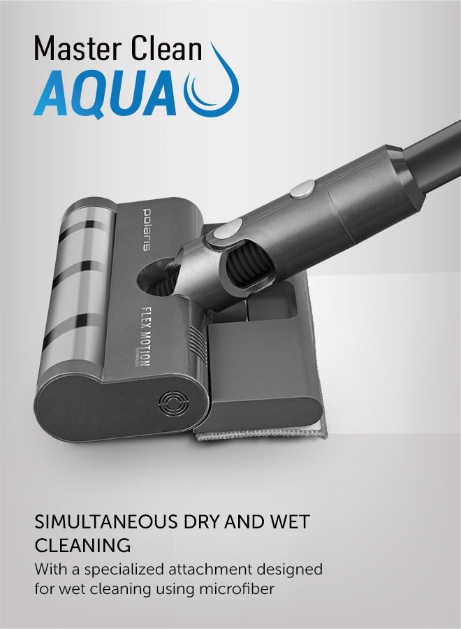 Polaris PVCS 1146 Master Clean AQUA Cordless Vacuum | 6-in-1 Upright & Handheld | 500W Inverter Motor (10-yr) | Wet Cleaning Nozzle | Up to 60 min | HEPA 10 | Flex Motion 360° | 0.5 L Dust Container - Image 4