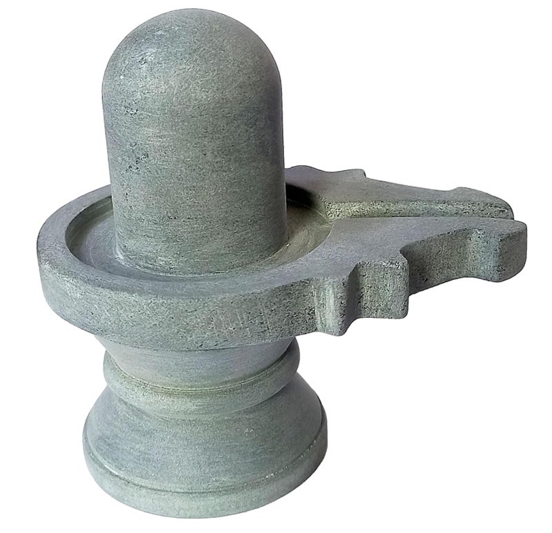 athizay Stone Shivling Statue Made up of Gorara Stone Handcrafted Shiva Lingam Available in Black and Grey in Different Sizes (5), Religious - Image 1