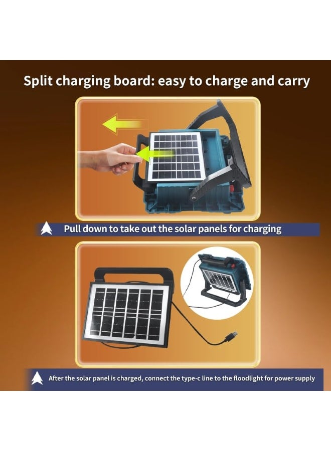 Panvil 200W Portable LED Work Floodlight – Solar & USB Rechargeable Outdoor Security Lamp with Power Bank Function – Waterproof, Long-Lasting Emergency Light for Camping, Fishing, Hiking & Job Sites - Image 5