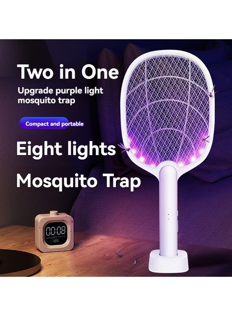 1pc, Electric Fly Swatter, Mosquito Swatter, Instant Fly Swatting Rechargeable Racket, Mosquito Killer, USB Rechargeable - Image 1