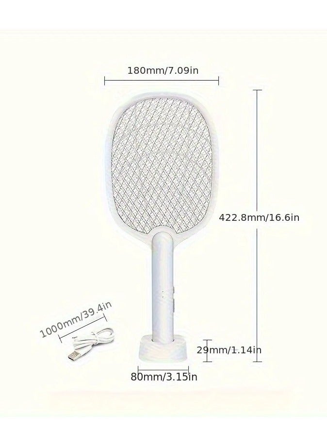 1pc, Electric Fly Swatter, Mosquito Swatter, Instant Fly Swatting Rechargeable Racket, Mosquito Killer, USB Rechargeable - Image 4
