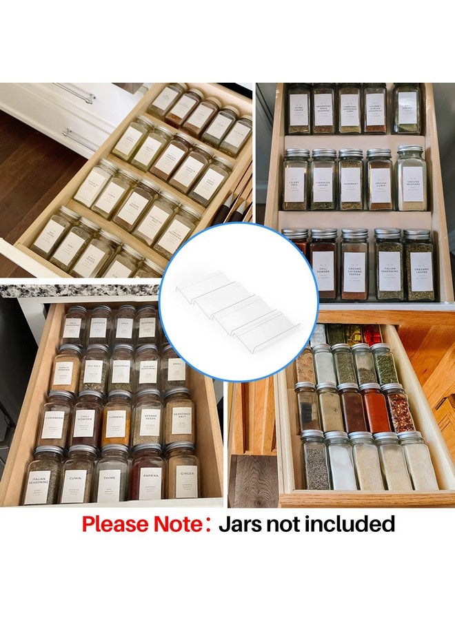 MIUKAA MIUKAA Clear Acrylic Spice Drawer Organizer, 4 Tier- 1 Set Seasoning Jars Drawers Insert, Kitchen Spice Rack Tray for Drawer/Countertop (Jars not included)  - Image 2