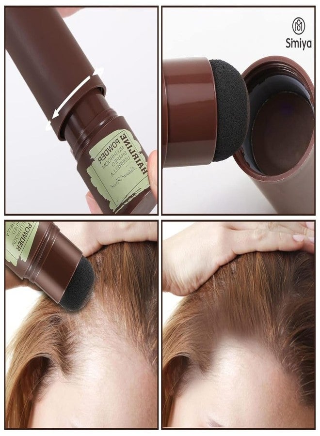 SIMIYA Instant Natural Hairline Colour Touch-Up Powder for Women & Men - Black | Hair Shading Sponge Pen, Hairline Shadow Powder Stick, Quick Hair Root Touch-Up Stick (BROWN, PACK OF 1) - Image 2