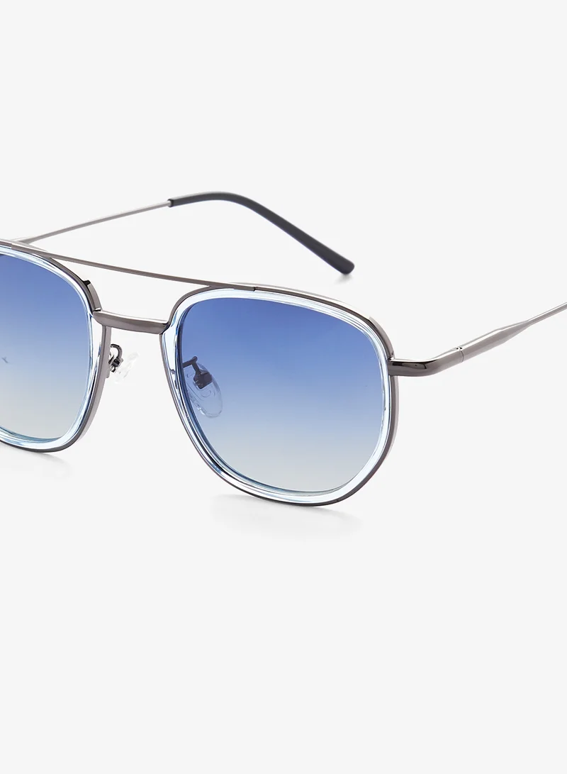 Seventy Five Polarized Lens Square Aviatoe Sunglasses