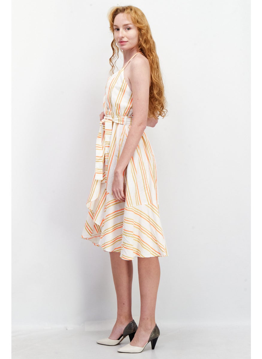 KENDALL + KYLIE - Women Stripe Mini Dress, Orange Combo - Image 1