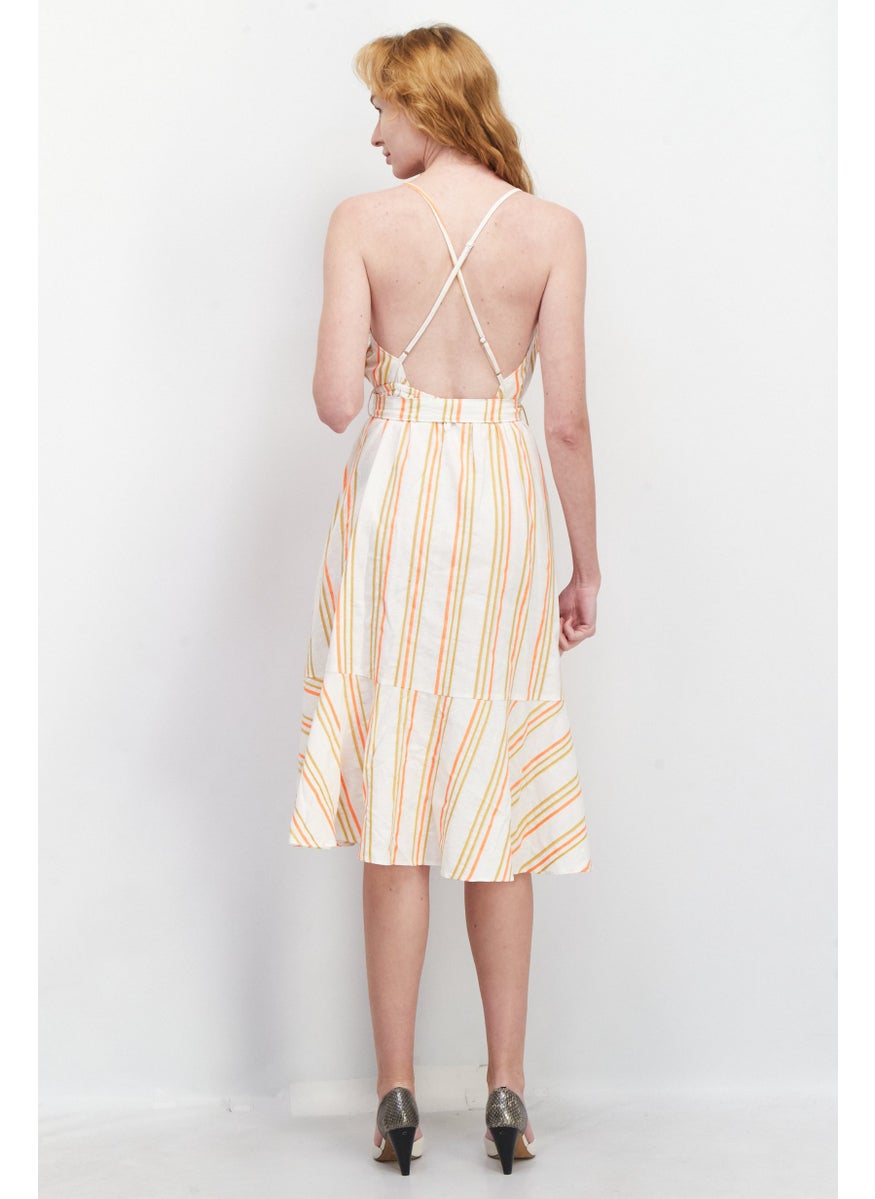 KENDALL + KYLIE - Women Stripe Mini Dress, Orange Combo - Image 1