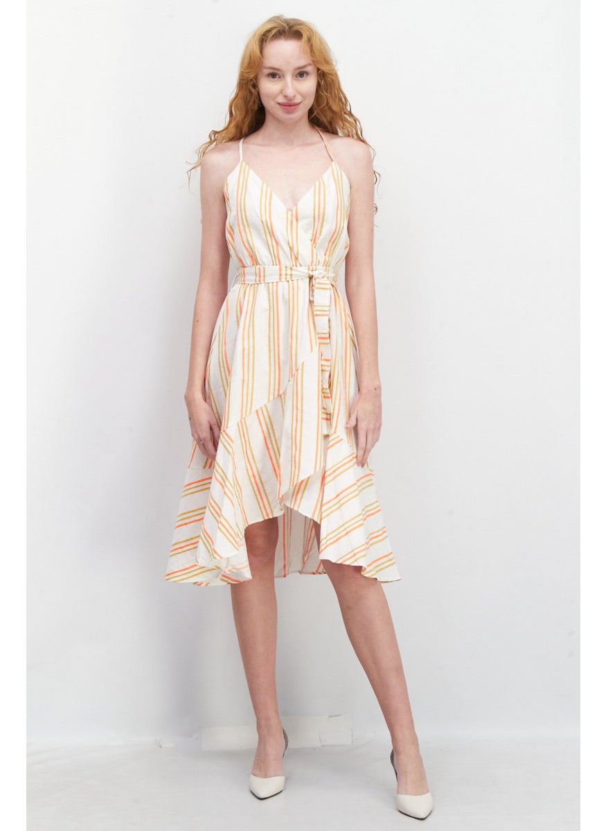 KENDALL + KYLIE - Women Stripe Mini Dress, Orange Combo - Image 1