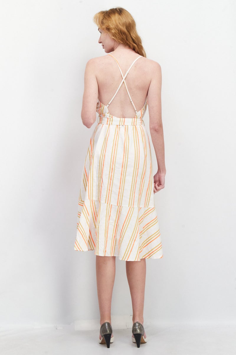KENDALL + KYLIE Women Stripe Mini Dress, Orange Combo - Image 2
