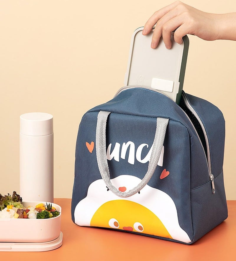 wolpin Insulated Lunch Bag 7084 ml Blue Egg | Fabric Tiffin Storage Bag for Office Women Men Kids | Travel Lunch Box Bag for School College | Durable Carry Bag with Zipper Handle - Image 3